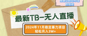 【最新TB-无人直播】11月最新,打造你的日不落直播间,轻松月入过W【揭秘】-网赚资源网