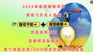 2024年最新稀缺项目敦煌飞天无人直播,项目自带流量,流量爆满,实现160小时实时直播不违规操-网赚资源网