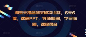 淘宝天猫盈利突破特训营，6天6夜，课程PPT，导师脑图，学员脑图，课程录音-网赚资源网