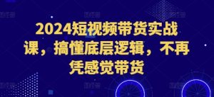 2024短视频带货实战课，搞懂底层逻辑，不再凭感觉带货-网赚资源网
