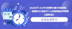 2024个人IP打造孵化模式流程课，一套最为完整的个人短视频落地课程(高阶班)-网赚资源网
