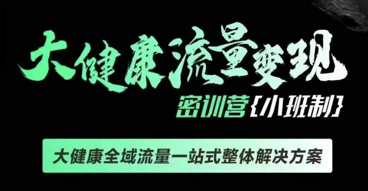 千万级大健康变现课线下课，大健康全域流量一站式整体解决方案 - 网赚资源网-网赚资源网