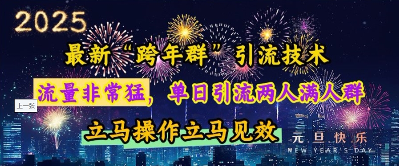 最新“跨年群”引流，流量非常猛，单日引流两人满人群，立马操作立马见效【揭秘】 - 网赚资源网-网赚资源网