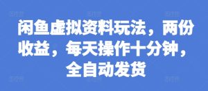 闲鱼虚拟资料玩法,两份收益,每天操作十分钟,全自动发货【揭秘】-网赚资源网