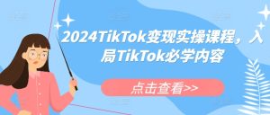 2024TikTok变现实操课程，入局TikTok必学内容 - 网赚资源网-网赚资源网