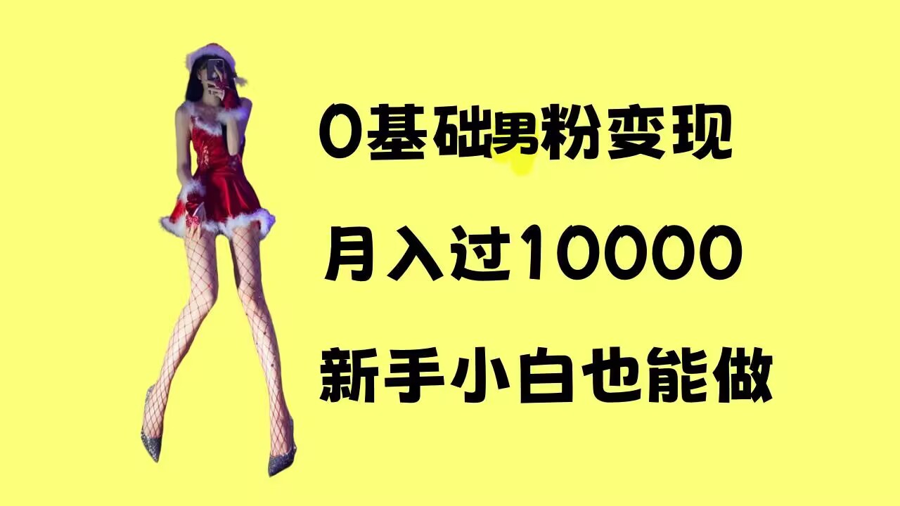 0基础男粉s粉变现，月入过1w+，操作简单，新手小白也能做【揭秘】 - 网赚资源网-网赚资源网