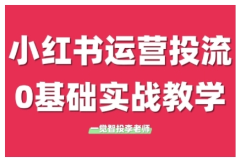 小红书运营投流，小红书广告投放从0到1的实战课，学完即可开始投放 - 网赚资源网-网赚资源网