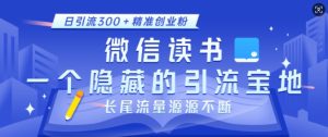 微信读书，一个隐藏的引流宝地，不为人知的小众打法，日引流300+精准创业粉，长尾流量源源不断-网赚资源网