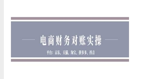 电商财务对账实操-京东天猫淘宝拼多多抖音电商财务对账 - 网赚资源网-网赚资源网