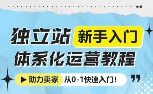 独立站新手入门体系化运营教程，助力独立站卖家从0-1快速入门!-网赚资源网