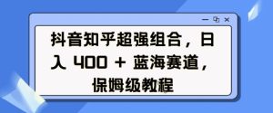 抖音知乎超强组合，日入4张， 蓝海赛道，保姆级教程-网赚资源网