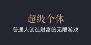 超级个体:2024-2025翻盘指南,普通人创造财富的无限游戏-网赚资源网