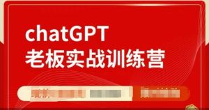 ChatGPT老板实战训练营,用GPT带飞,一人顶一个团队-网赚资源网