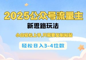 2025公双号流量主新思路玩法,小白轻松上手,只需要复制粘贴,轻松日入3-4位数-网赚资源网