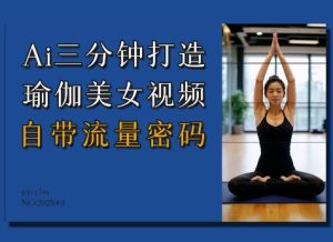 Ai3分钟打造瑜伽美女视频,自带流量密码-网赚资源网