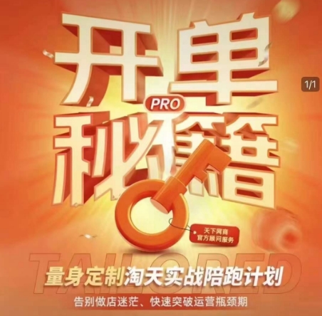 淘宝开单秘籍PRO，量身定制淘天实战陪跑计划，告别做店迷茫、快速突破运营瓶颈期 - 网赚资源网-网赚资源网