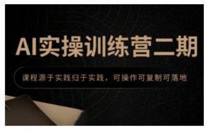 AI实操训练营二期，课程源于实践归于实践，可操作可复制可落地-网赚资源网