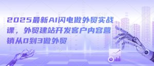 2025最新AI闪电做外贸实战课,外贸建站开发客户内容营销从0到3做外贸-网赚资源网