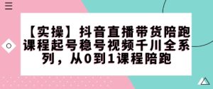 【实操】抖音直播带货陪跑课程起号稳号视频千川全系列,从0到1课程陪跑-网赚资源网