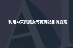 利用AI采集美女写真网站引流变现,引流嘎嘎的-网赚资源网
