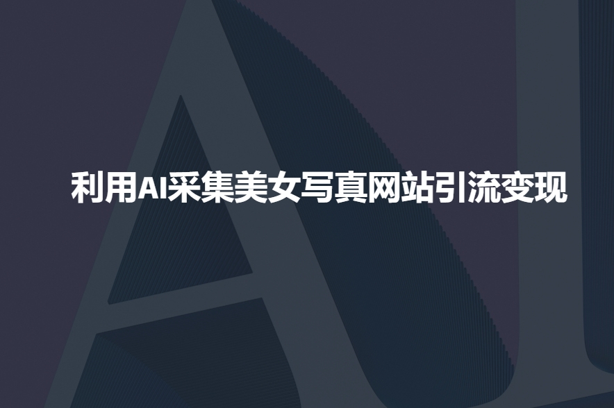 利用AI采集美女写真网站引流变现，引流嘎嘎的 - 网赚资源网-网赚资源网