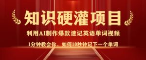 知识硬灌，10秒钟让你记住一个单词，3分钟一个视频，日入多张不是梦-网赚资源网