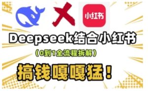 deepseek+小红书打造流量生产线实操课,0到1全流程拆解,搞钱嘎嘎猛-网赚资源网