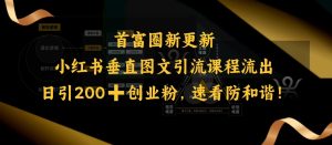 小红书垂直图文引流课程流出,日引200+创业粉,速看防和谐-网赚资源网