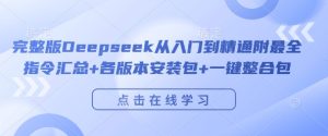 完整版Deepseek从入门到精通附最全指令汇总+各版本安装包+一键整合包-网赚资源网