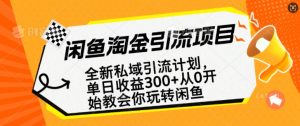 闲鱼淘金私域引流计划，从0开始玩转闲鱼，副业也可以挣到全职的工资-网赚资源网