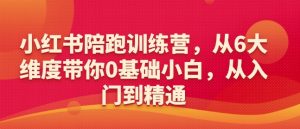 小红书陪跑训练营,从6大维度带你0基础小白,从入门到精通-网赚资源网