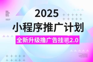 2025小程序推广计划,撸广告挂JI3.0玩法,日均5张【揭秘】-网赚资源网