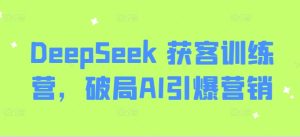 DeepSeek 获客训练营,破局AI引爆营销-网赚资源网