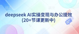 deepseek AI实操变现与办公提效(20+节课更新中)-网赚资源网