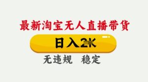25年3月淘宝无人直播带货,日入多张,不违规不封号,独家技术,操作简单【揭秘】-网赚资源网