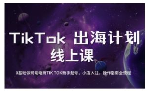 TikTok跨境电商新手起号与运营全攻略,0基础做跨境电商TIKTOK新手起号,小店入驻,操作指南全流程-网赚资源网
