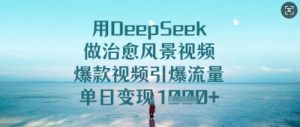 用DeepSeek做治愈风景视频,爆款视频引爆流量,单日变现多张-网赚资源网