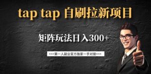 taptap拉新自刷项目,一个新用户14元,矩阵玩法日入300+-网赚资源网