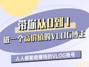 带你从0-1做一个高价值的VLOG博主一期,人人都能做挣钱的VLOG账号-网赚资源网