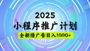 2025微信小程序推广计划，撸广告玩法，日均5张，稳定简单【揭秘】-网赚资源网