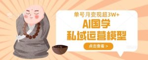 AI国学私域运营模型，单号月变现过W - 网赚资源网-网赚资源网