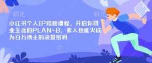 小红书个人IP陪跑课程,开启你职业生涯的PLAN-B,素人也能火成为百万博主的流量密码-网赚资源网