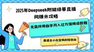 2025年Deepseek附能绿幕直播间挣米攻略无需拜师自学月入过W保姆级教程,最适合小白宝妈的轻创业-网赚资源网