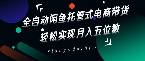 全自动闲鱼托管式电商带货，轻松实现月入五位数【揭秘】 - 网赚资源网-网赚资源网