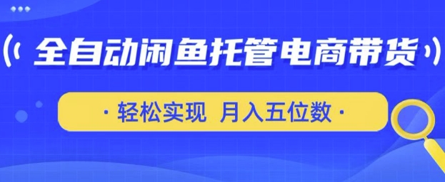 全自动闲鱼托管式电商带货，只需一部安卓手机和一个闲鱼号，轻松实现月入五位数【揭秘】 - 网赚资源网-网赚资源网