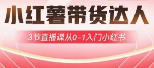 小红薯达人带货启航计划,3节直播课从0-1入门小红书-网赚资源网