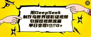 用DeepSeek制作鸟世界摄影级视频，引爆短视频流量，单日变现1k-网赚资源网