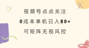 视频号点点关注，0成本单号80+，可矩阵，绿色正规，长期稳定【揭秘】-网赚资源网