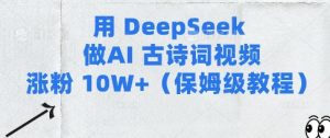 用Deepseek做AI古诗词视频涨粉10W+(保姆级教程)-网赚资源网