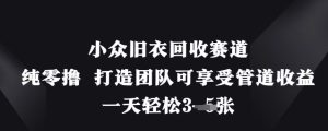 小众旧衣回收赛道,纯零撸 打造团队可享受管道收益,一天轻松3张-网赚资源网